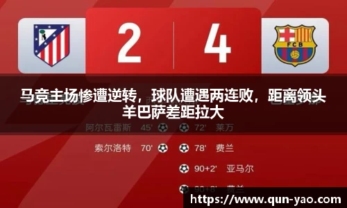 马竞主场惨遭逆转，球队遭遇两连败，距离领头羊巴萨差距拉大